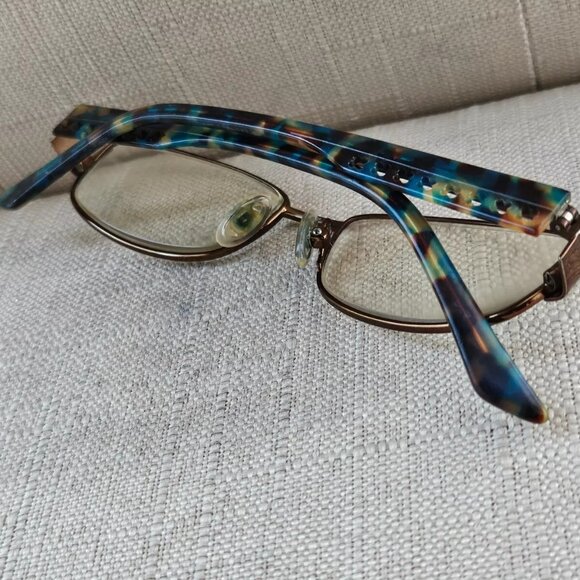 Liz Claiborne Women Glasses Frame Blue Bronze Tone Eyeglasses L392 ORX3 - Picture 4 of 12